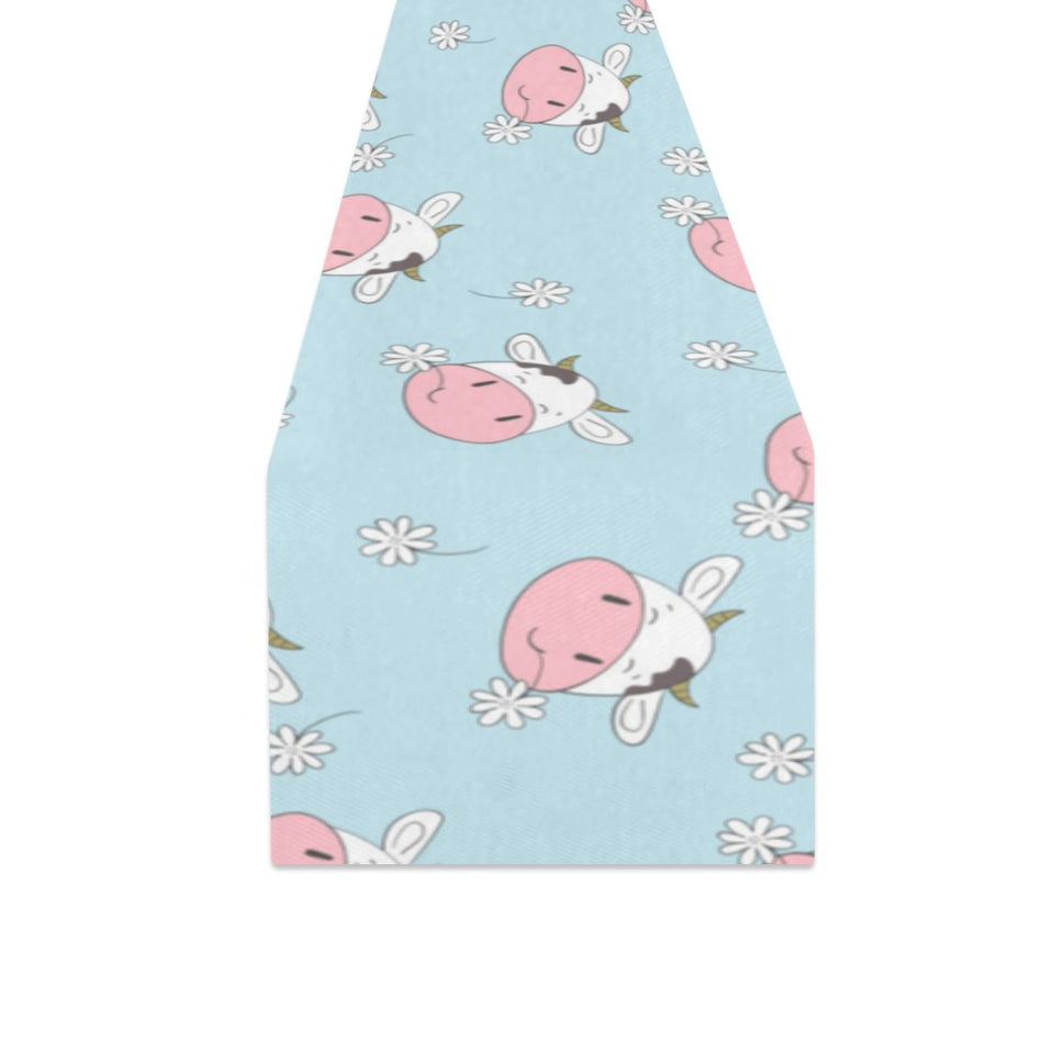 Cute cow flower pattern Table Runner