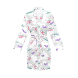 Helicopter plane pattern Women's Long Sleeve Belted Night Robe