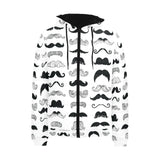 Mustache Beard Pattern Print Design 04 Men's Padded Hooded Jacket