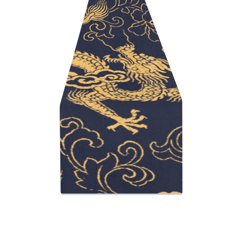 Gold dragon pattern Table Runner