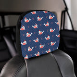 Cute sea lion seal christmas hat candy cane heart Car Headrest Cover