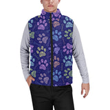 Dog Paws Pattern Print Design 02 Men's Padded Vest