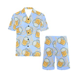 Beer pattern Men's V-Neck Short Pajama Set