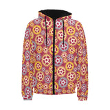 Gear Pattern Print Design 04 Men's Padded Hooded Jacket