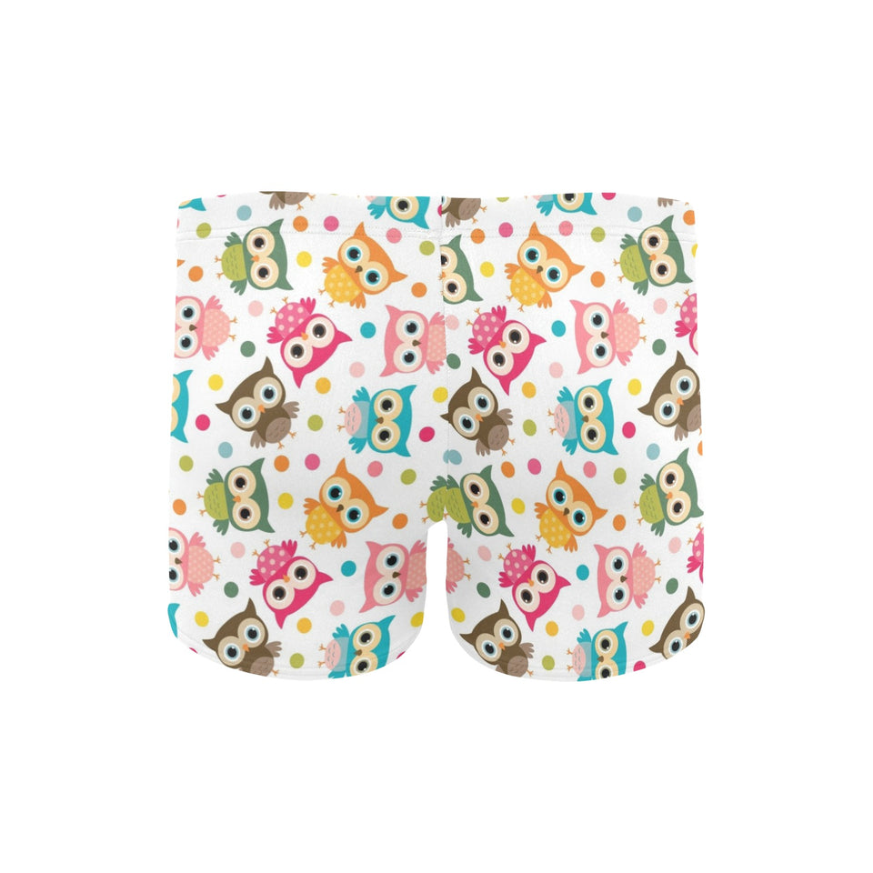 Color cute owl pattern Men's Swimming Trunks