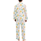 colorful onions white background Men's Long Pajama Set