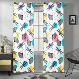Dragonflies ginkgo leaves pattern Gauze Curtain