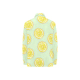 slice of lemon pattern Women's Long Sleeve Polo Shirt