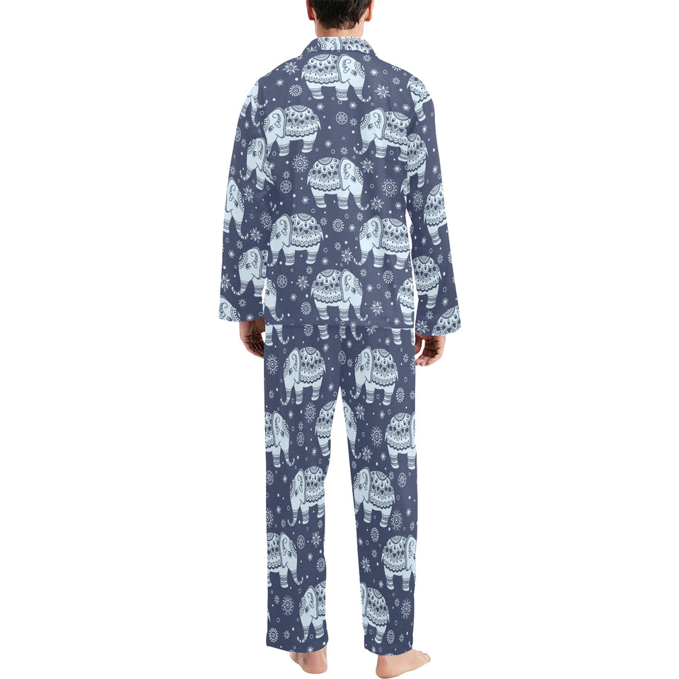 Elephant tribal design pattern Men's Long Pajama Set