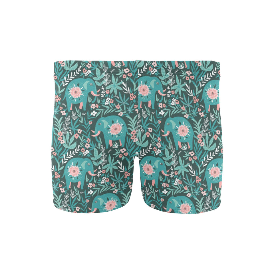 Elephants jungle pattern Men's Swimming Trunks