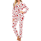 Ladybug Pattern Print Design 04 Women's Long Pajama Set