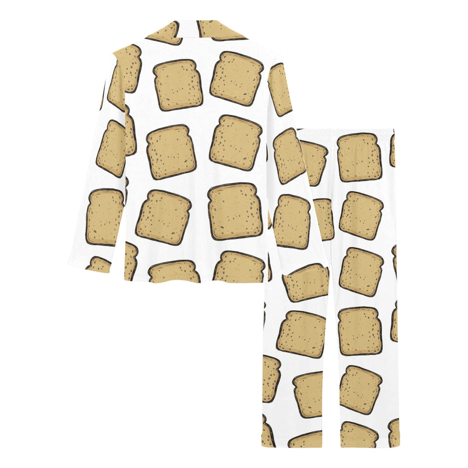 Bread Toast Pattern Print Design 03 Women's Long Pajama Set