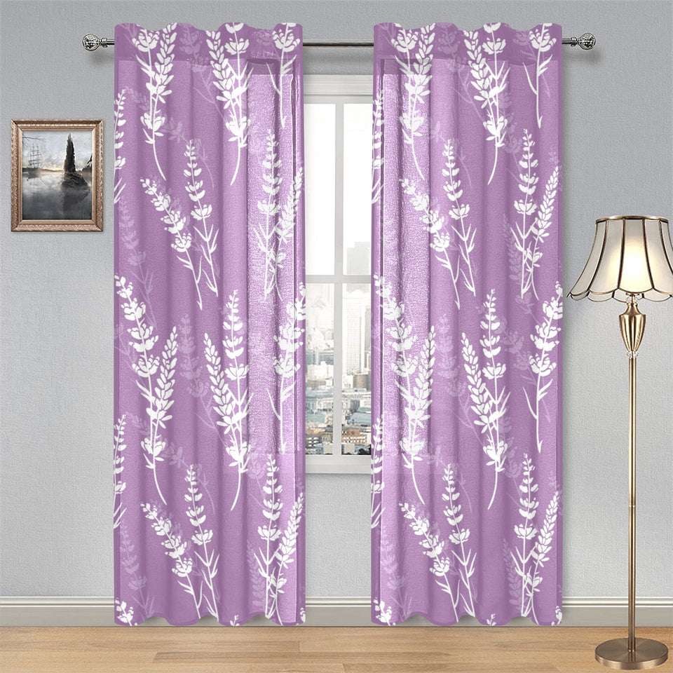 Lavender flowers purple pattern Gauze Curtain