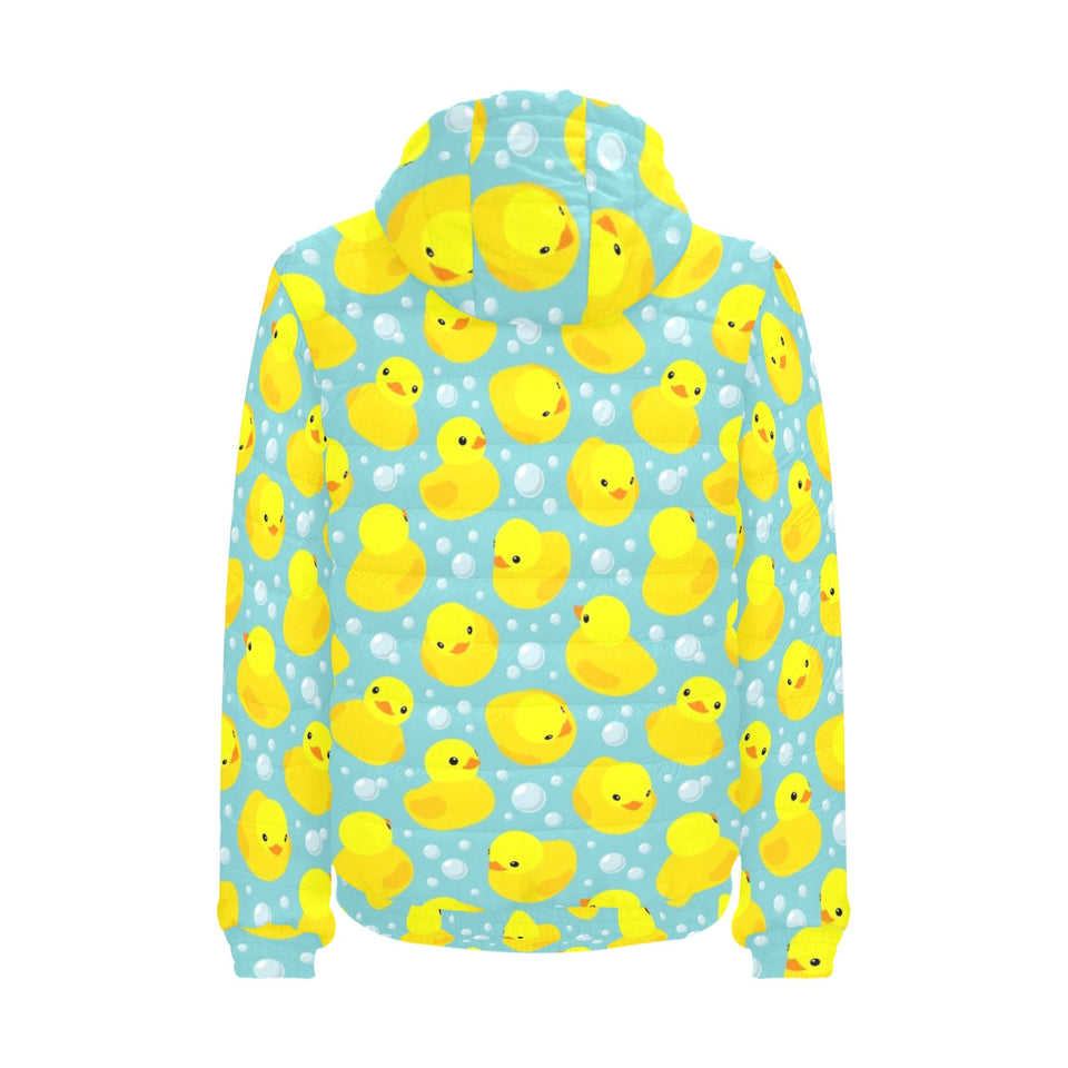Duck Pattern Print Design 03 Men's Padded Hooded Jacket