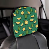 Durian pattern green background Car Headrest Cover