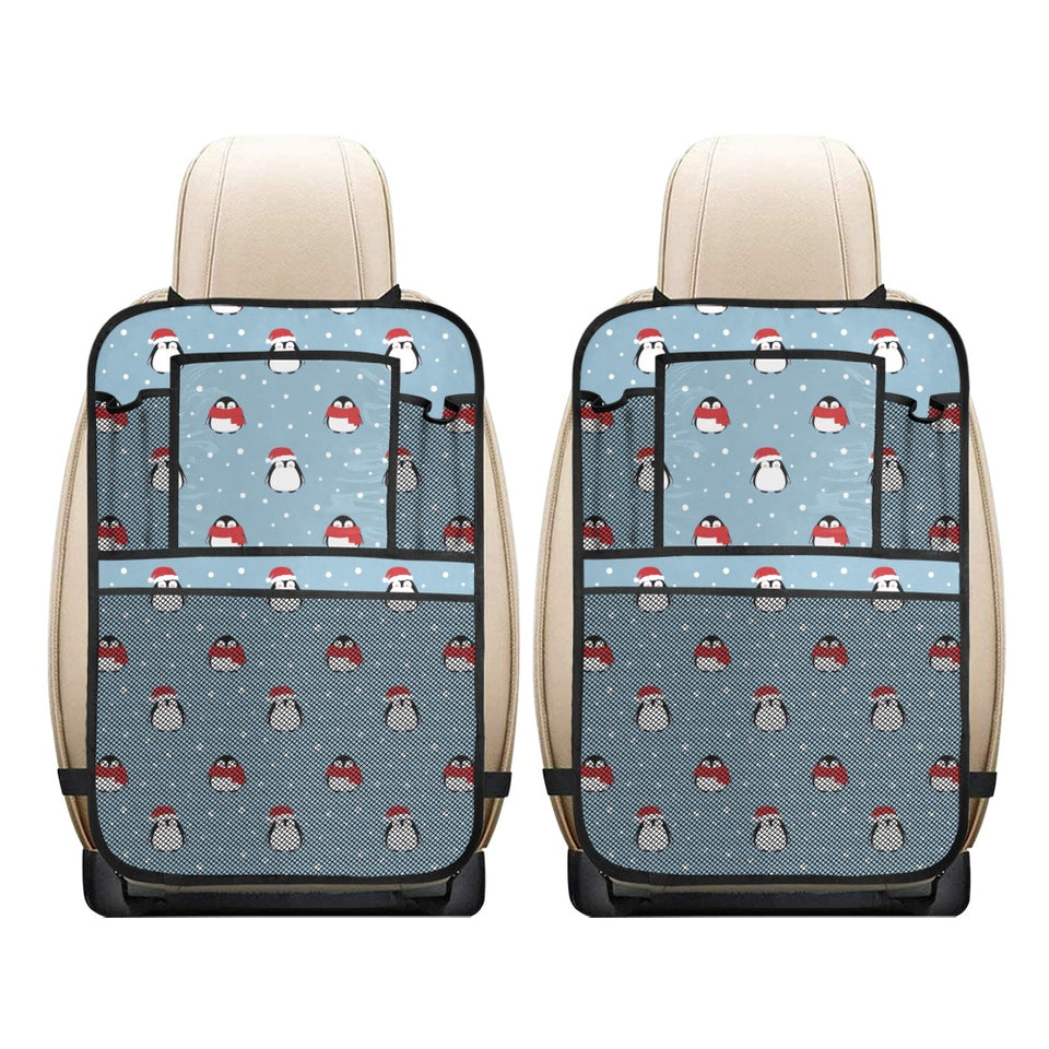 Cute penguin christmas snow pattern Car Seat Back Organizer