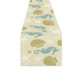 Seahorse shell starfish pattern background Table Runner