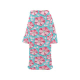 3D sakura cherry blossom pattern Blanket Robe with Sleeves