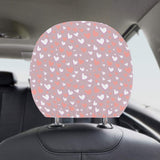 coral white heart pattern Car Headrest Cover