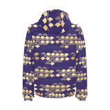 Beautiful japanese fan pattern Men's Padded Hooded Jacket