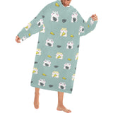 Cute hamster cheese pattern Blanket Robe with Sleeves