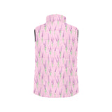 Lavender pattern pink background Men's Padded Vest
