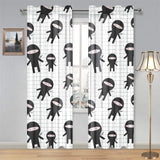 Ninja pattern plaid background Gauze Curtain
