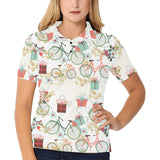 Bicycle Pattern Print Design 05 Women's All Over Print Polo Shirt