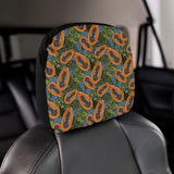 Colorful papaya tropical leaves Car Headrest Cover