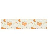 Cute brown pomeranian paw leave bone pattern Table Runner