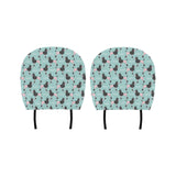 poodle dog green background Car Headrest Cover