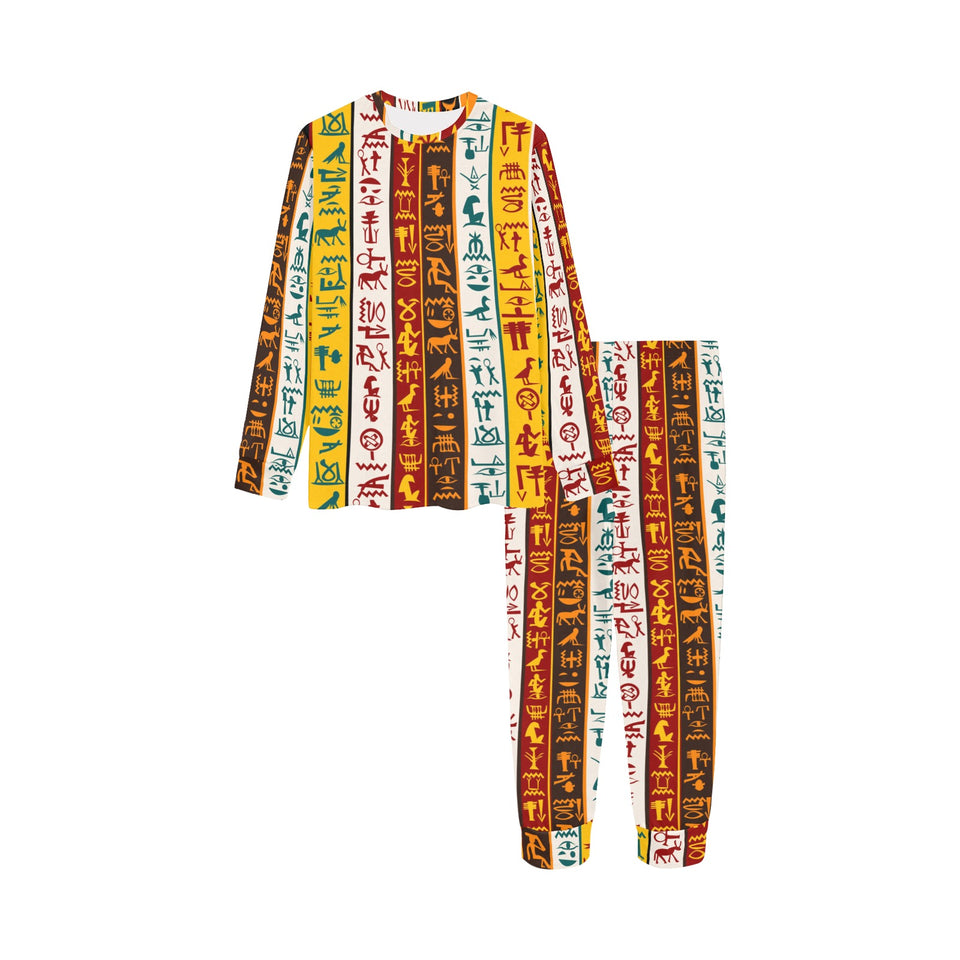 Egypt Hieroglyphics Pattern Print Design 01 Kids' Boys' Girls' All Over Print Pajama Set
