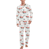 Cute dachshund bone pattern Men's Long Pajama Set