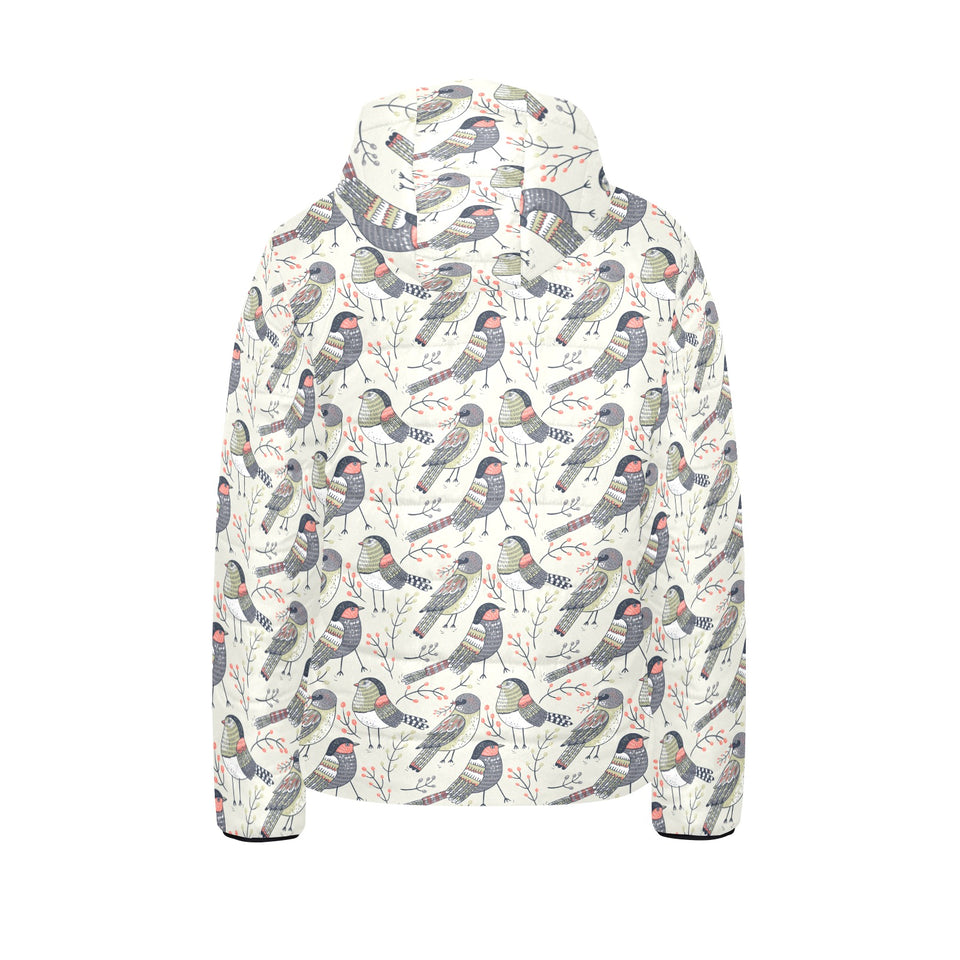 Pigeon Pattern Print Design 04 Kids' Boys' Girls' Padded Hooded Jacket