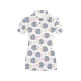 Hedgehog Pattern Print Design 04 Women's All Over Print Polo Shirt