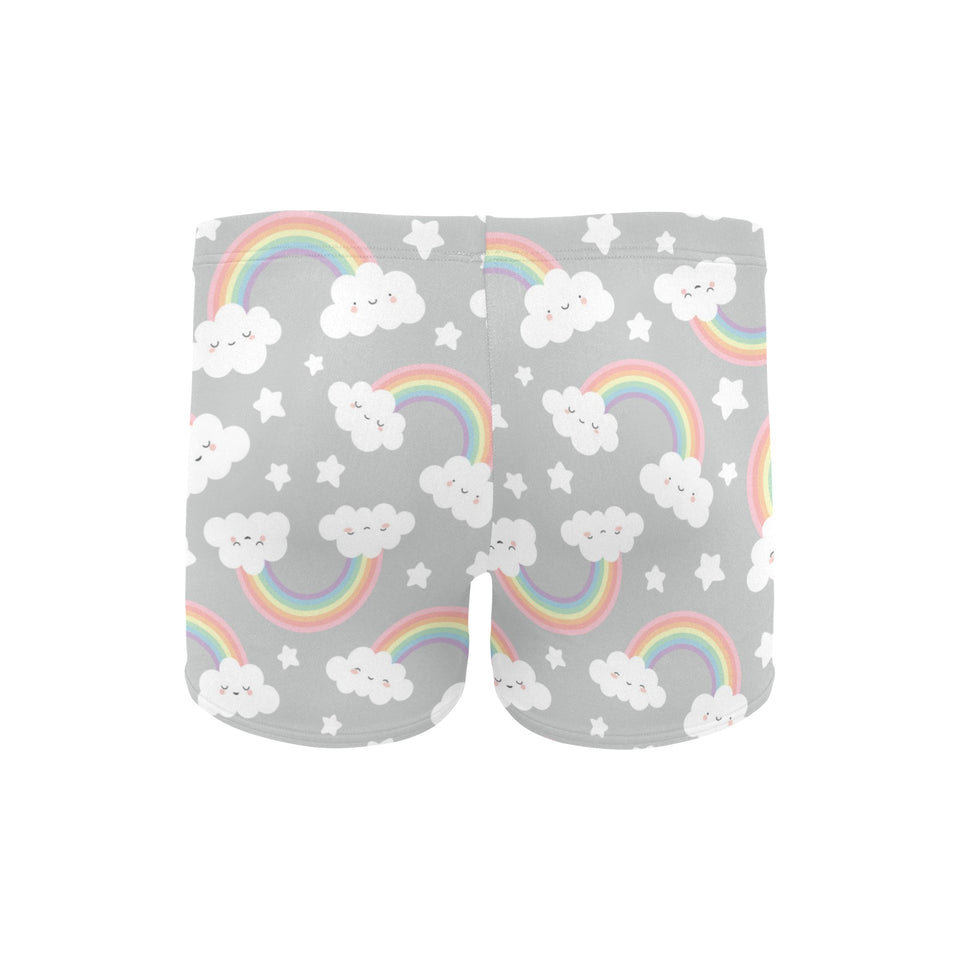 Cute rainbow clound star pattern Men's Swimming Trunks