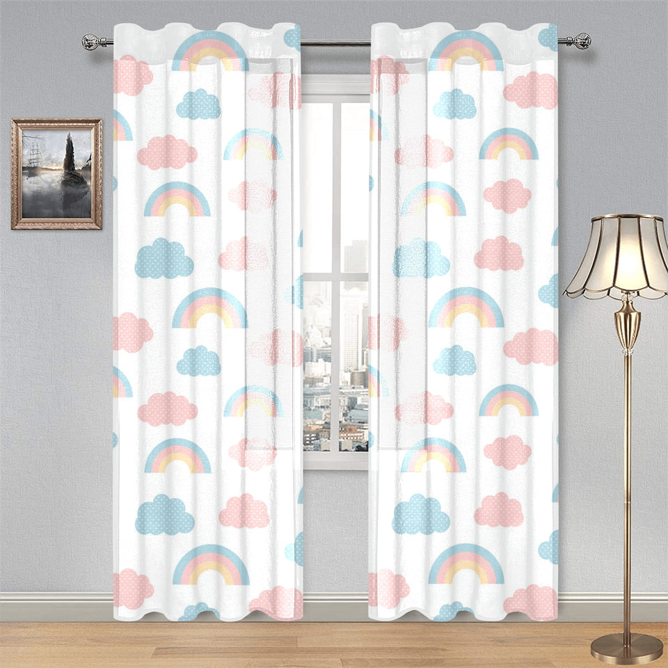 Cute rainbow clound pattern Gauze Curtain