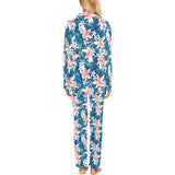 Hibiscus Pattern Print Design 02 Women's Long Pajama Set