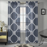 nautical steering wheel rope pattern Gauze Curtain