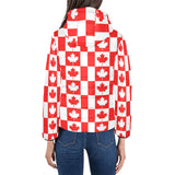 Canada Pattern Print Design 05 Women's Padded Hooded Jacket