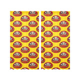 Daruma japanese wooden doll yellow background Gauze Curtain