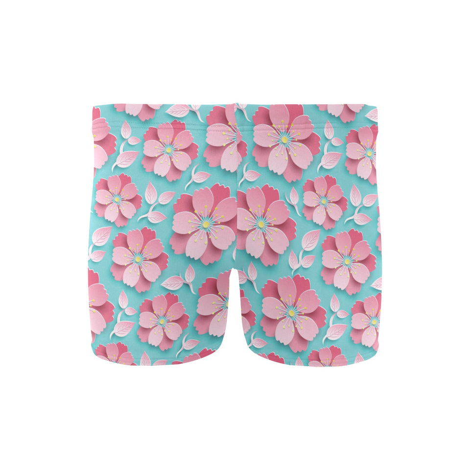 3D sakura cherry blossom pattern Men's Swimming Trunks