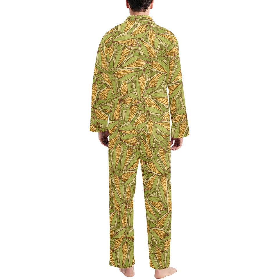Corn Pattern Print Design 01 Men's Long Pajama Set