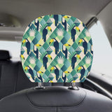 Toucan tropical leaves design pattern Car Headrest Cover