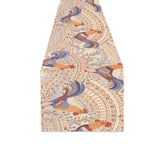 Cute rooster chicken cock floral ornament backgrou Table Runner