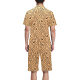 Bengal tigers pattern Men's V-Neck Short Pajama Set