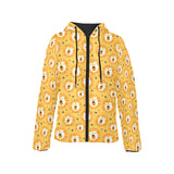 Lion Pattern Print Design 03 Women's Padded Hooded Jacket