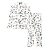 English Bulldog Pattern Print Design 03 Women's Long Pajama Set
