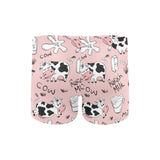 Cows milk product pink background Men's Swimming Trunks