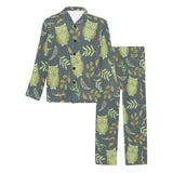 Cute owls leaves pattern Men's Long Pajama Set